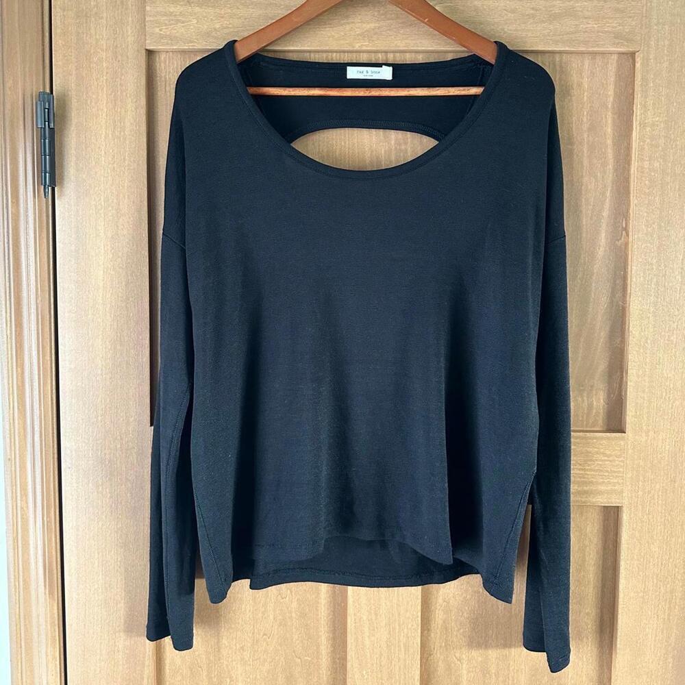 Rag & Bone Black Long Sleeve with Keyhole Cutout Back Women’s size Small​